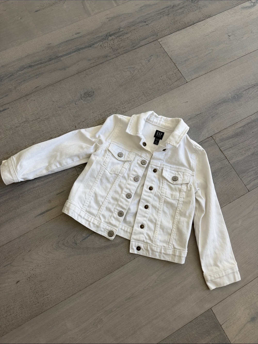 GAP Kids White Denim Trucker Jacket